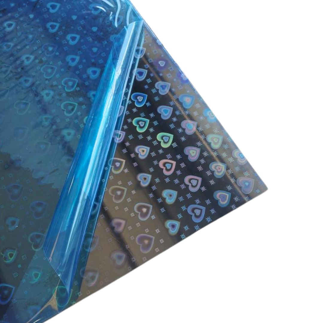 1/8" Iridescent Hearts on Black Acrylic Sheets - Acrylic Sheets